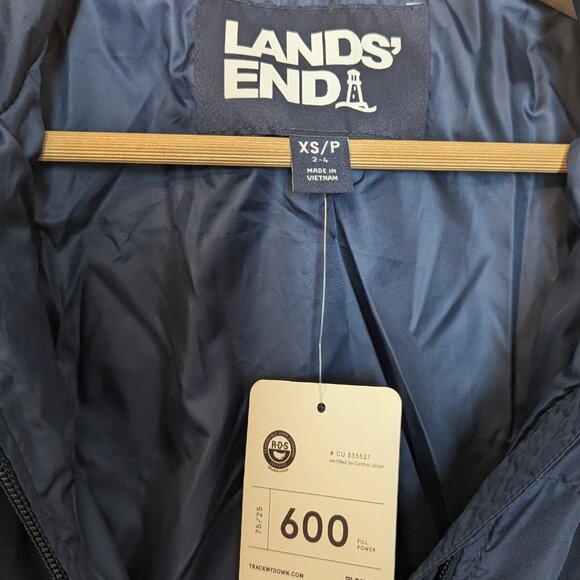 Lands End Navy Puffer Jacket - Picture 3 of 4